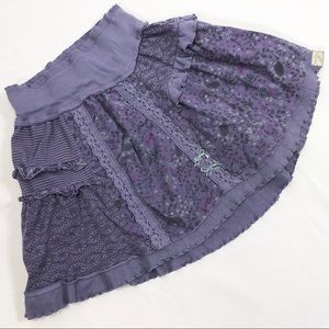 Naartjie Purple Corduroy Floral Skirt Sz 7 XL